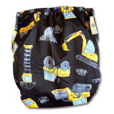 'Digger Daze' OSFM Side Snapping Cloth Nappy