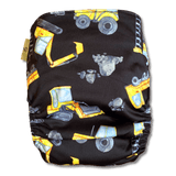 'Digger Daze' OSFM Side Snapping Cloth Nappy