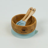 Bamboo Suction Bowl & Spoon Duo Set