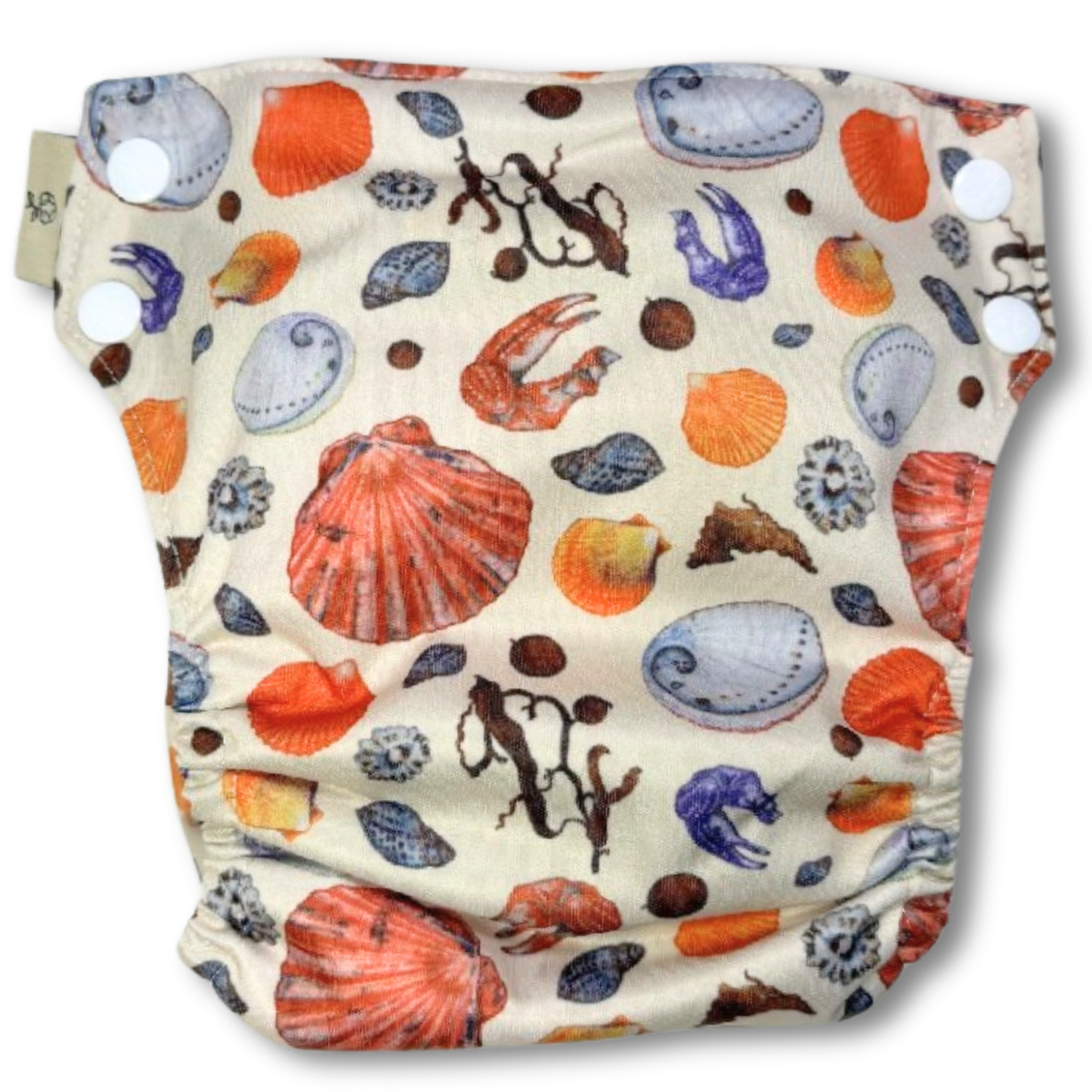'Tidal Treasures' OSFM Side Snapping Cloth Nappy – Earthside Eco Bums