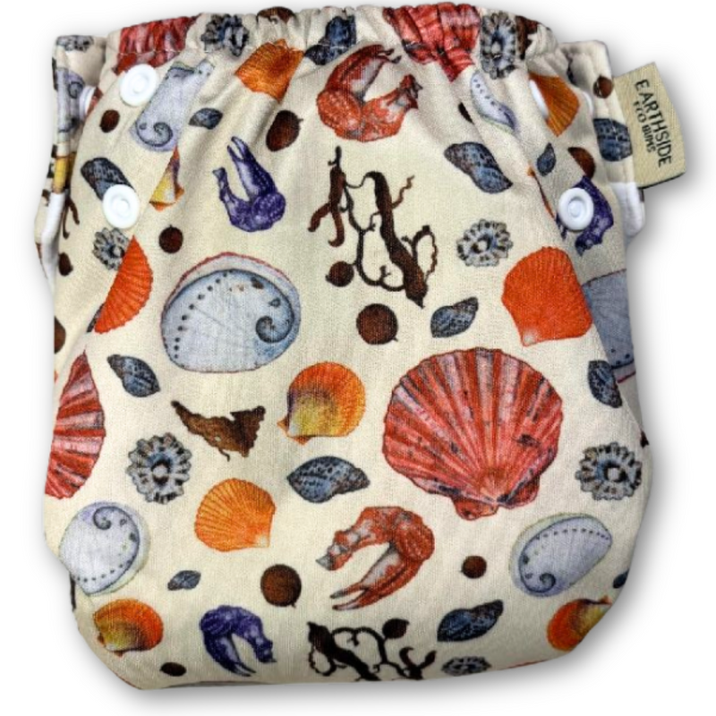 'Tidal Treasures' OSFM Side Snapping Cloth Nappy