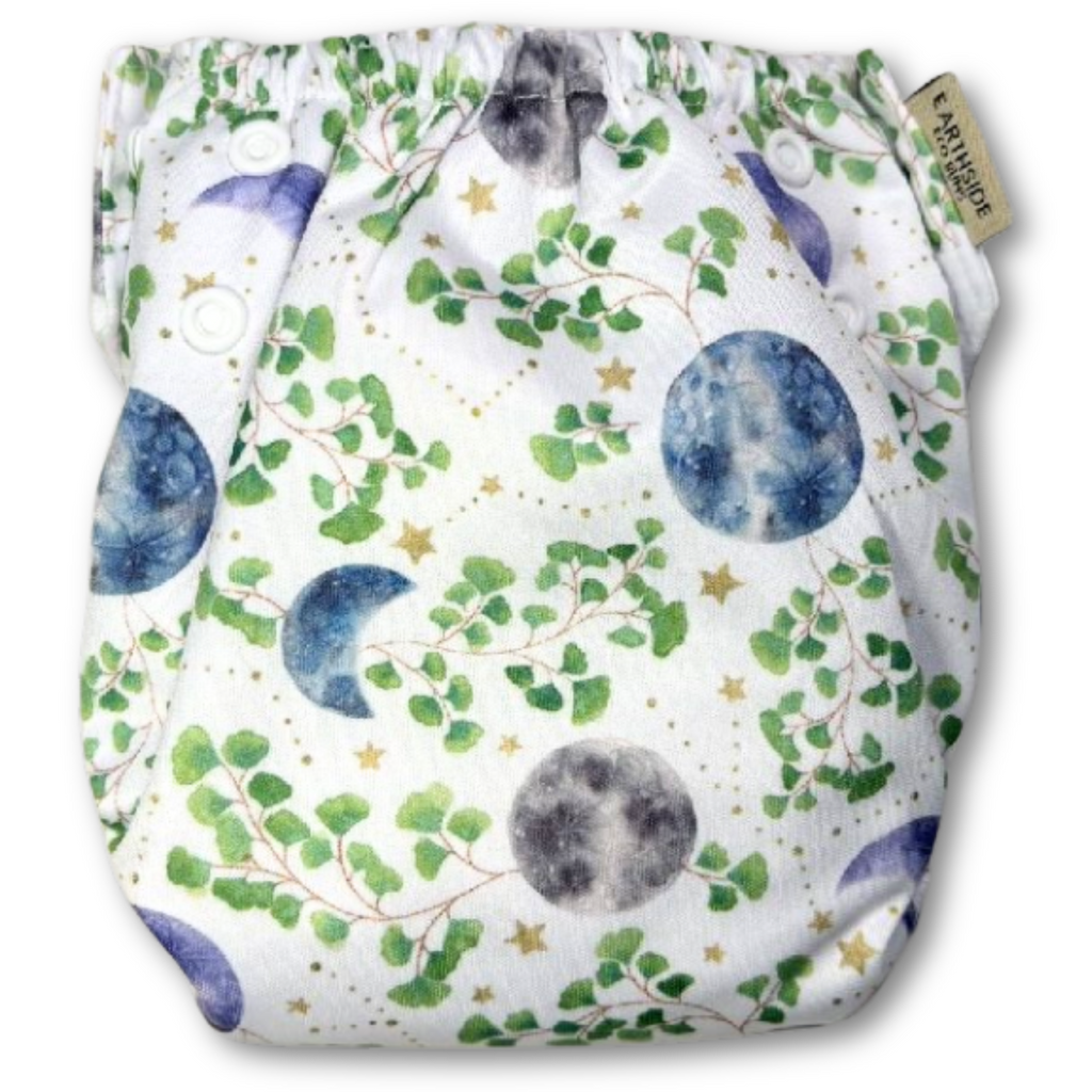 Snapping Cloth 'Moon phases' OSFM Side Snapping Cloth Nappy – Earthside Eco Bums