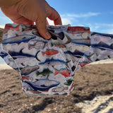 'Girt by sea' OSFM Side Snapping Cloth Nappy