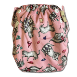 'Kitty Queen' OSFM Side Snapping Cloth Nappy