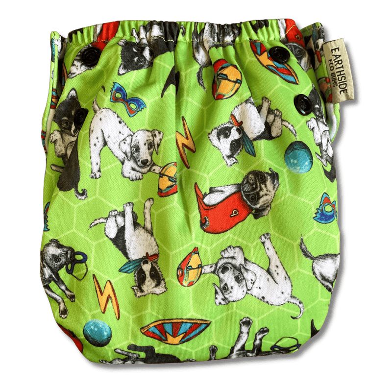 'Poochie Power' OSFM Side Snapping Cloth Nappy