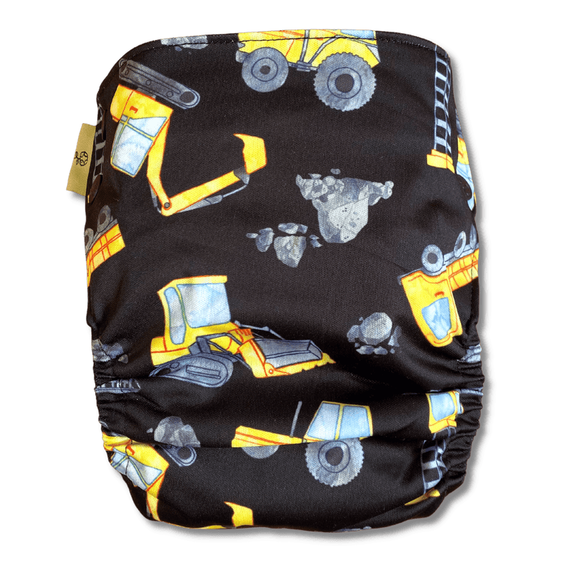 'Digger Daze' OSFM Side Snapping Cloth Nappy