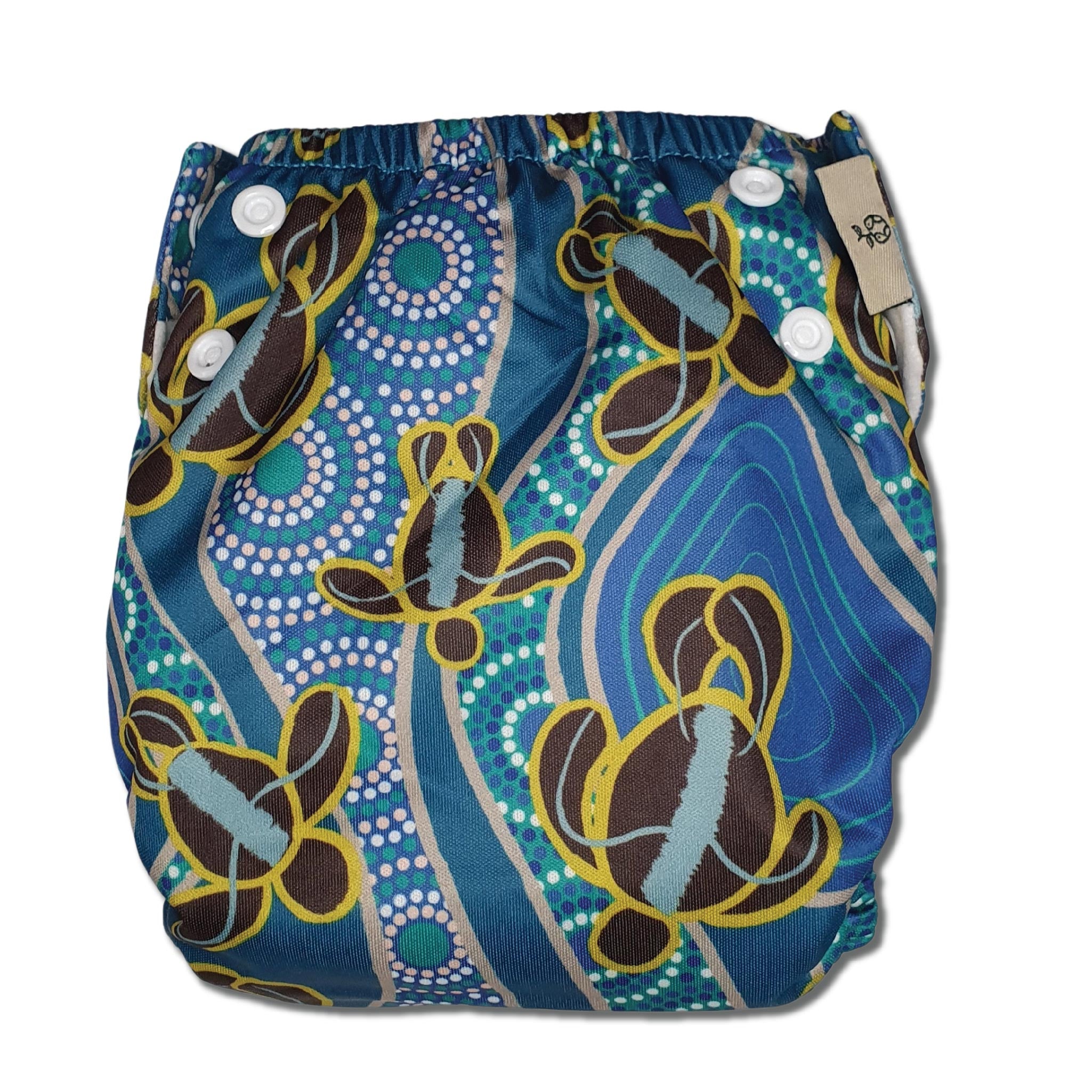 Snapping Cloth 'Yakaarn' OSFM Side Snapping Cloth Nappy – Earthside Eco Bums