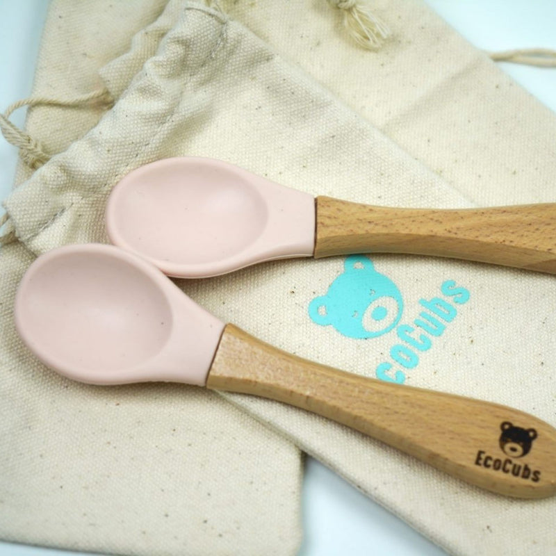 EcoCubs Spoon Duo Beechwood and Silicone